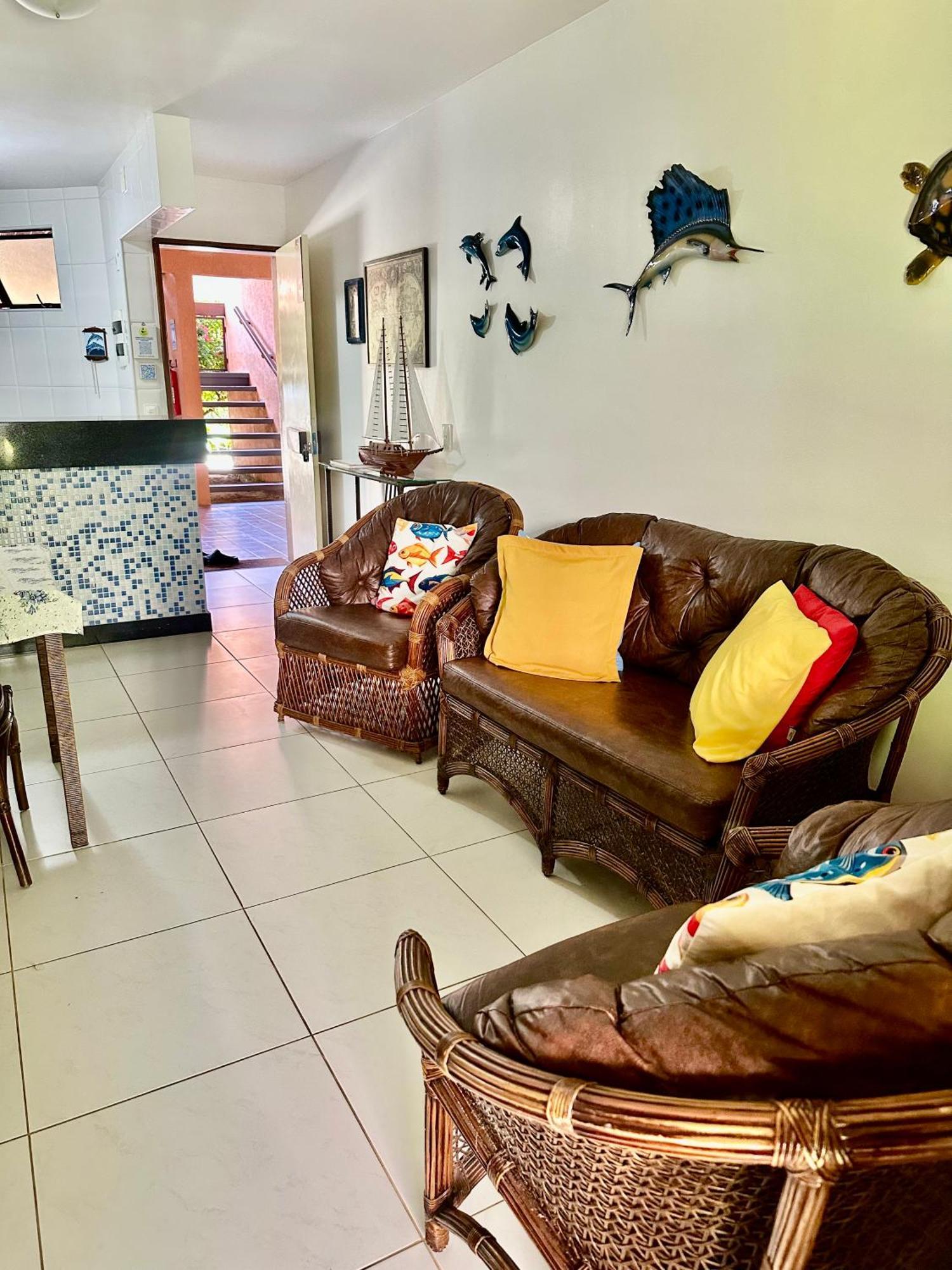 Flat Guarajuba 4 Quartos Terreo A Beira Mar - Pe Na Areia - Governanca Com Arrumadeira E Wi Fi Inclusos Camassari Exterior foto